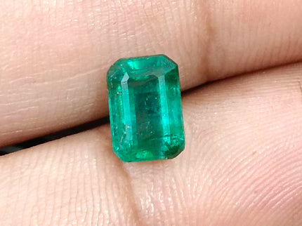 2.00ct Deep Green Zambian Emerald, Certified Natural Octagon Cut Gemstone
