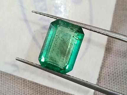 2.32ct Zambian Emerald, Natural Medium Light Green Octagon Cut Loose Gemstone