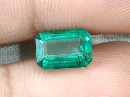 2.32ct Zambian Emerald, Natural Medium Light Green Octagon Cut Loose Gemstone