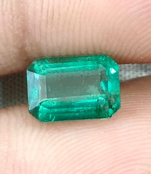 2.32ct Zambian Emerald, Natural Medium Light Green Octagon Cut Loose Gemstone
