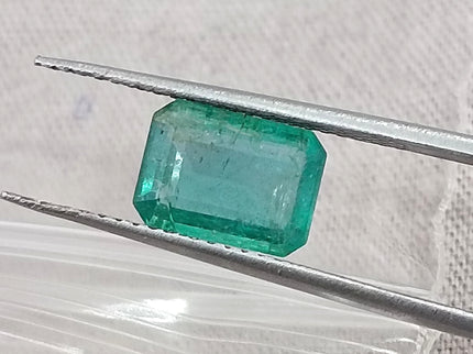 1.45ct Natural Emerald Medium Green Zambian Octagon Cut Loose Gemstone