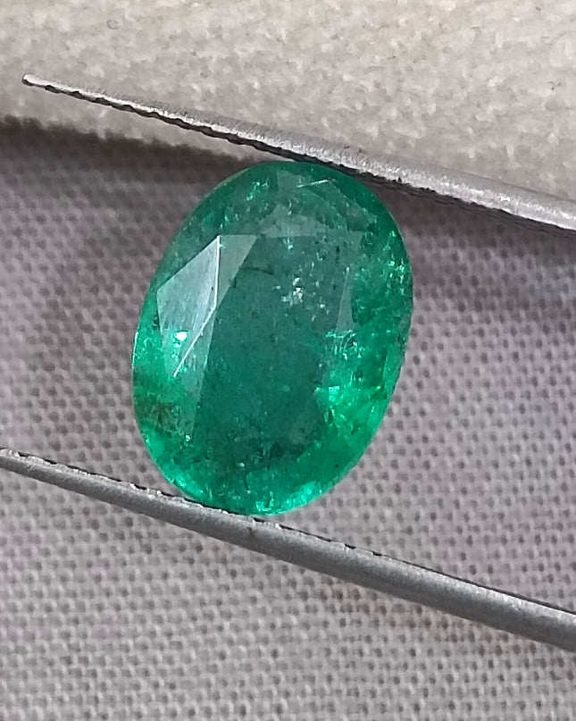 GSI Certified 2.68ct Water Green Emerald, Natural earth mined Gemstone
