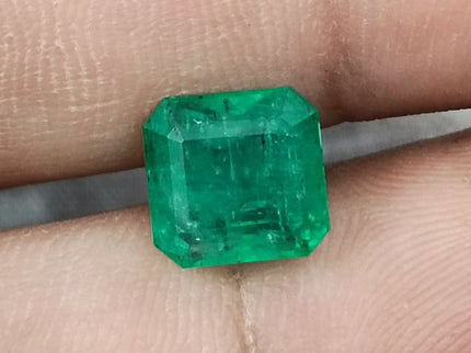Zambian Emerald 3.53ct Bright Shamrock Green Natural Certified Octagon Cut Loose Stone