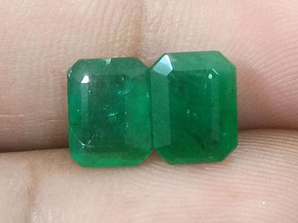 Natural Emerald Pair 3.63ct/2pcs Zambian Origin Loose Gemstones