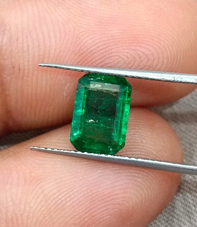 Natural Emerald 1.54ct Vivid Deep Green SGL Certified Zambian Octagon Cut Loose Gemstone
