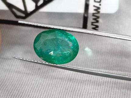 Natural Emerald 3.82ct Certified Zambian Medium Green Oval Cut Loose Stone