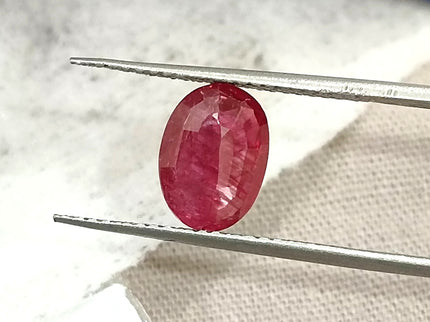 1.74ct Unheated Mozambique Ruby SGL Certified Wine Red Oval Cut Loose Gemstone