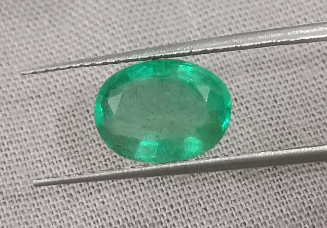 1.97ct Medium Light Green Natural Zambian Emerald Minor Oiled Loose Gemstone