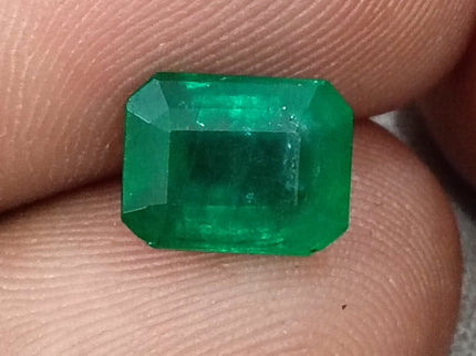 Zambian Emerald 2.19ct Certified Natural Deep Velvet Green Emerald Cut Loose Stone