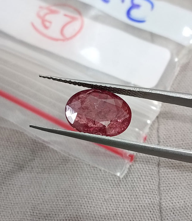 3.22ct Untreated Mozambique Ruby Natural SGL Certified Wine Red Oval Cut Gemstone
