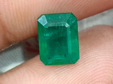 2.20ct Natural Emerald GSI Certified Deep Green Octagon Cut Loose Gemstone