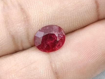1.89ct Unheated Natural Ruby Crimson Red SGL Certified Oval Loose Gemstone