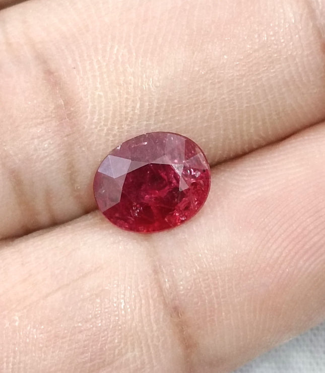1.89ct Unheated Natural Ruby Crimson Red SGL Certified Oval Loose Gemstone