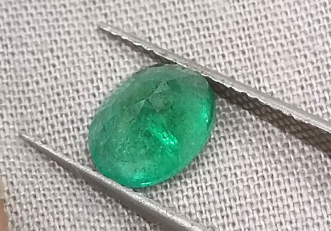 1.51ct Vivid Deep Golden Green Natural Zambian Emerald