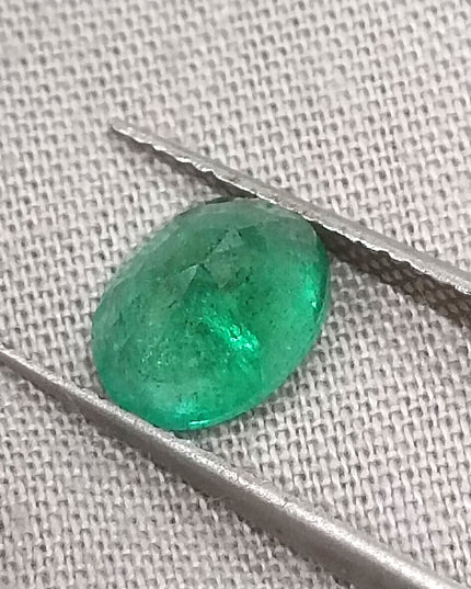 1.51ct Vivid Deep Golden Green Natural Zambian Emerald