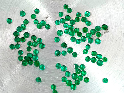 3.05ct Calibrated Natural Emerald Lot mm size Panjshir Round Cut Loose Gemstones
