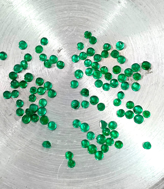 3.05ct Calibrated Natural Emerald Lot mm size Panjshir Round Cut Loose Gemstones