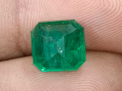 4.88ct Zambian Emerald, Certified Natural Medium Green Octagon Cut Loose Gemstone