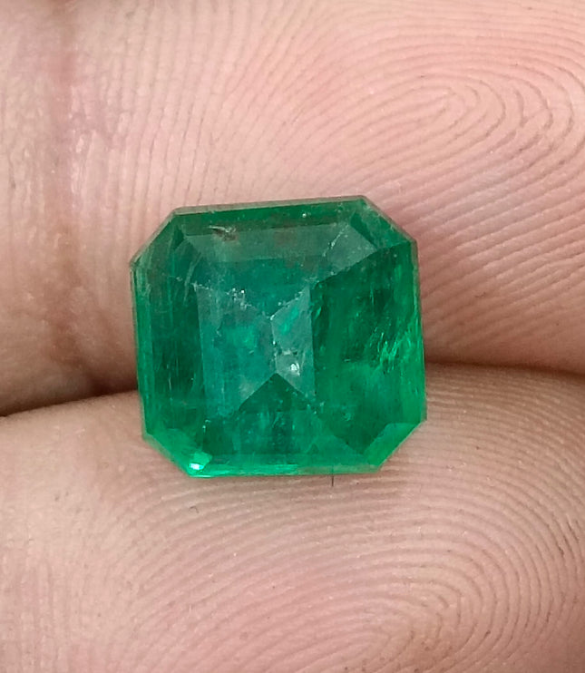 4.88ct Zambian Emerald, Certified Natural Medium Green Octagon Cut Loose Gemstone