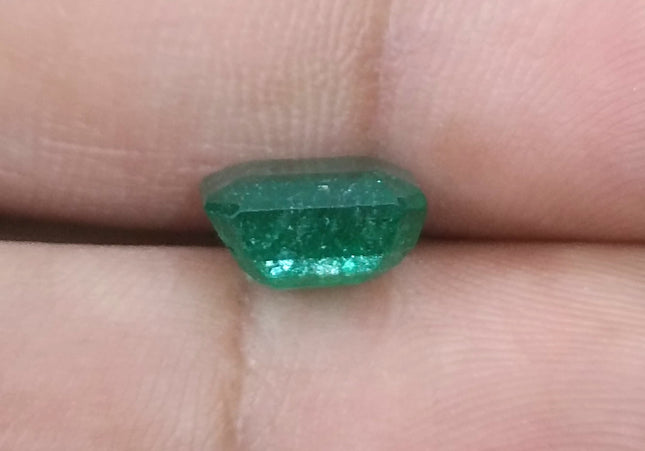 GSI Certified 3.21 Deep Green Natural Emerald Loose Gemstone