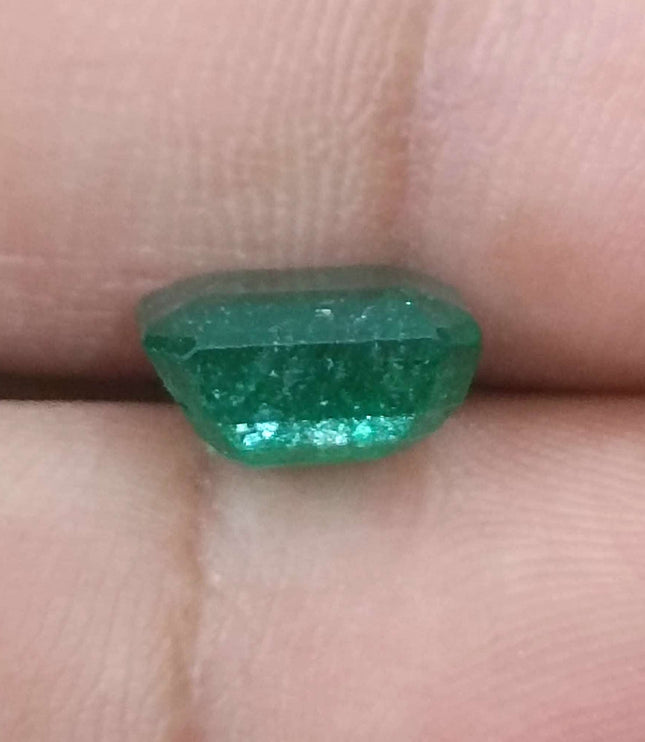 Certified 3.21 Zambian Natural Emerald.