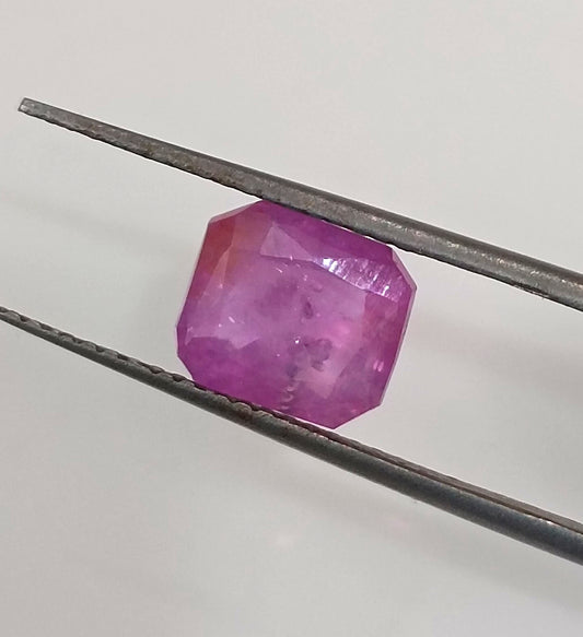 GSI Certified 2.55ct Pinkish Red Ruby, 100% Natural Untreated Gemstone - SMSGEMS 