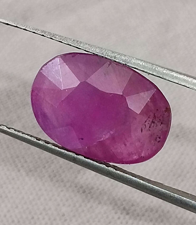 African Ruby 4.73ct Untreated Oval Cut Loose Gemstone