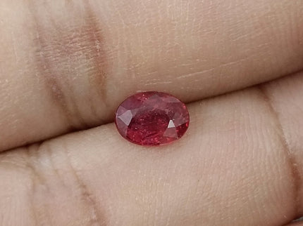 1.11ct Unheated Natural Ruby SGL Certified Mozambique Rasberry Red Oval Loose Gemstone