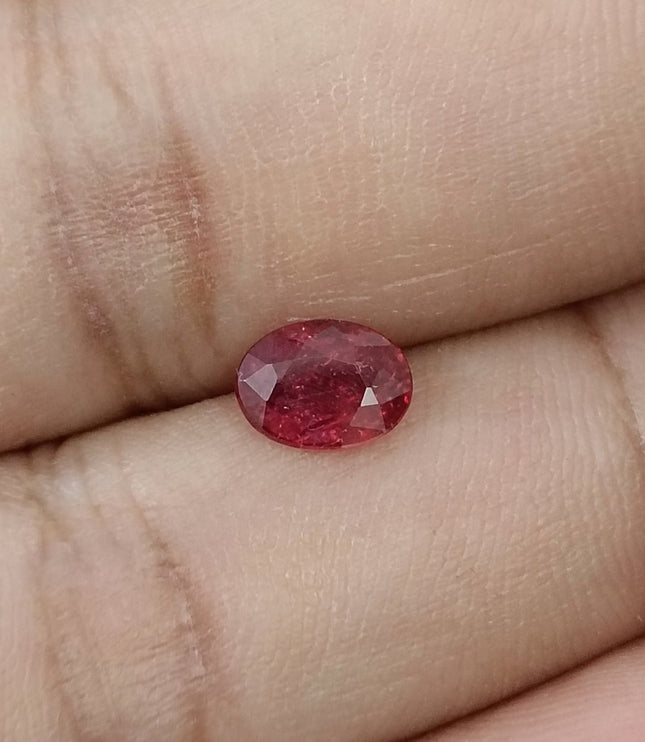 1.11ct Unheated Natural Ruby SGL Certified Mozambique Rasberry Red Oval Loose Gemstone