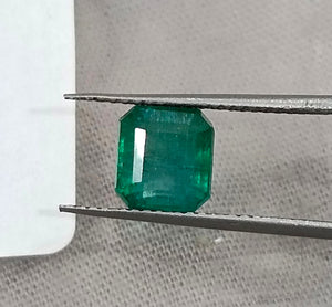 Zambian Emerald 1.87ct Natural Certified Deep Green Octagon Cut Gemstone