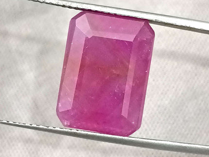 African Ruby 10.80ct Natural Certified Untreated Emerald Cut Loose Gemstone