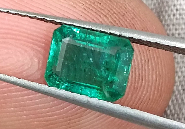 1.27ct Quality Natural Zambian Emerald Stone Deep green Gemstone