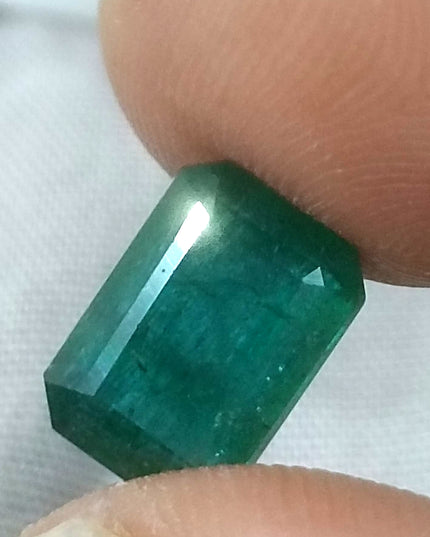 GSI Certified Dark Green Zambian Emerald Minor Oiled Loose Gemstone