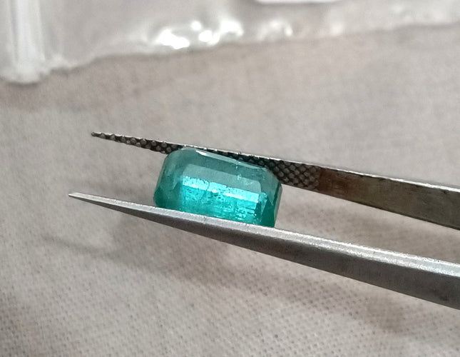 Natural Emerald 1.87ct Zambian SGL Certified Medium Bluish Green Octagon Cut Minor Oiled Loose Gemstone
