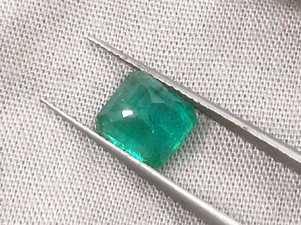 Zambian Emerald 2.67ct Certified Natural Medium Deep Green Octagon Cut Minor Oiled Loose Gemstone