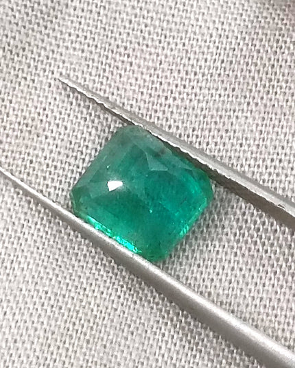 GSI USA Certified Medium Deep Green Zambian Emerald Minor Oiled Loose Gemstone