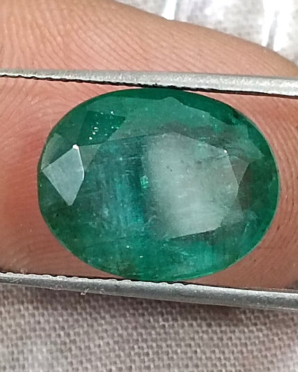 6.54ct Zambian Emerald,  Natural Medium Deep Forest Green Gemstone