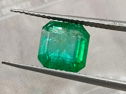 Panjshir Emerald 2.08ct Certified Natural Medium Green Octagon Cut Loose Gemstone