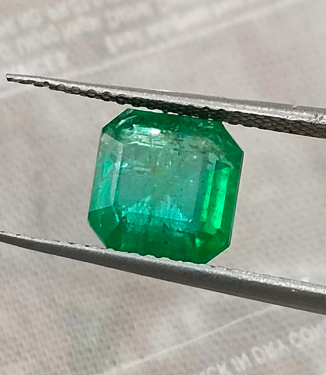 Panjshir Emerald 2.08ct Certified Natural Medium Green Octagon Cut Loose Gemstone