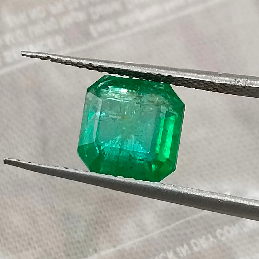 Panjshir Emerald 2.08ct Certified Natural Medium Green Octagon Cut Loose Gemstone