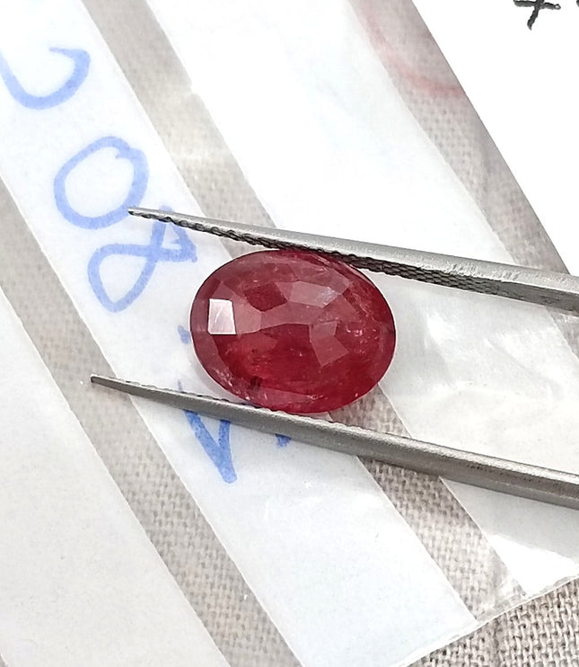 2.80ct Unheated Natural Ruby Mozambique SGL Certified Vivid Red Oval Loose Gemstone