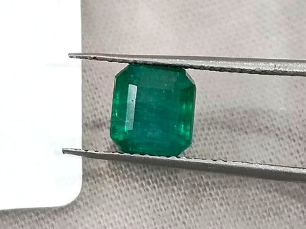 Zambian Emerald 1.87ct Natural Certified Deep Green Octagon Cut Gemstone