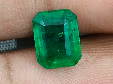 Zambian Emerald 2.40ct Alpine Green Certified Natural Octagon Cut Loose Gemstone