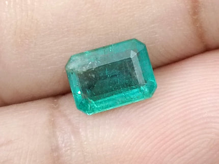 1.45ct Natural Emerald Medium Green Zambian Octagon Cut Loose Gemstone