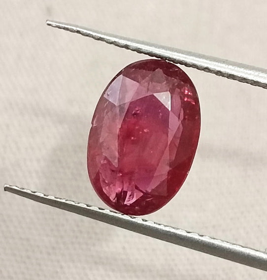 2.16ct Untreated Mozambique Natural Ruby SGL Certified Rasberry Red Oval Gemstone