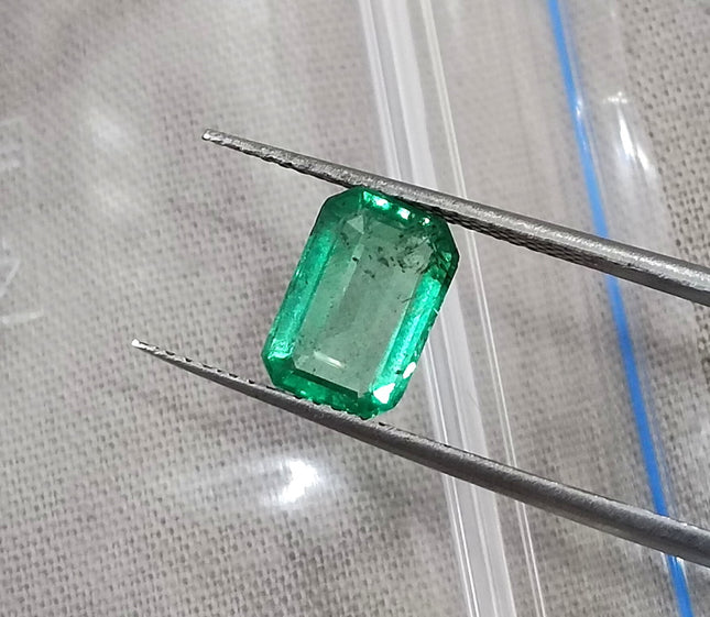 Panjshir Emerald 1.35ct Medium Green SGL Certified Octagon Cut Minor Oiled Gemstone