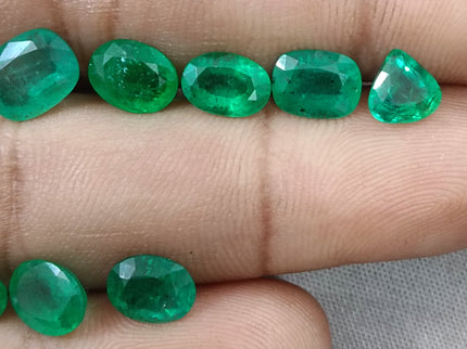 Zambian Emerald Parcel 10.30ct Natural Mixed Cut Loose Gemstones