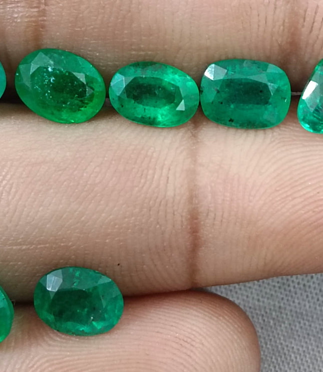 Zambian Emerald Parcel 10.30ct Natural Mixed Cut Loose Gemstones