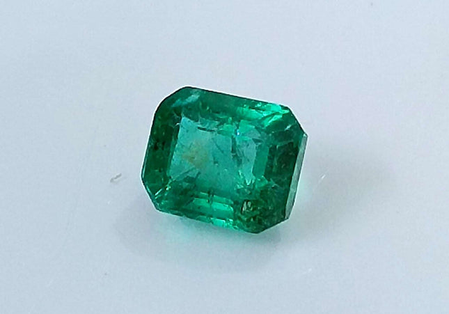 GSI Certified 1.29ct Medium Deep Green Zambian Emerald Minor Clarity Enhanced Loose Gemstone