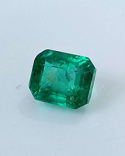 GSI Certified 1.29ct Medium Deep Green Zambian Emerald Minor Clarity Enhanced Loose Gemstone